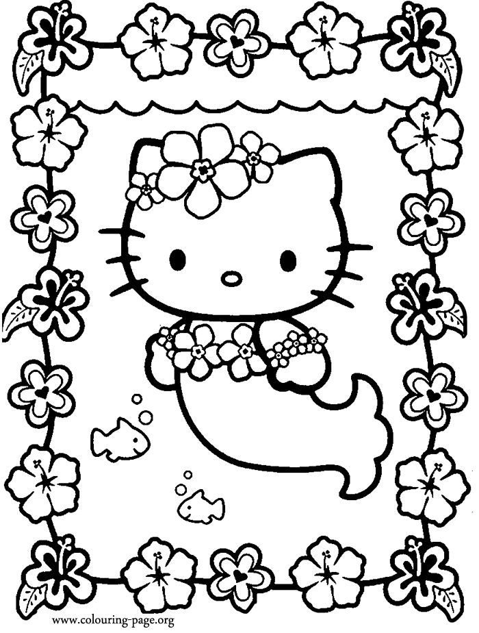 Plansa de colorat cu Hello Kitty 10 2